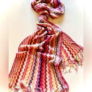 Missoni Pink and Yellow Zigzag Scarf